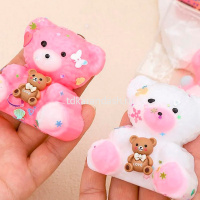 Игрушка-антистресс сквиш "Медведь" 6х6см с помпонами, 2 цвета Y11022-24 от магазина "Карандаш"