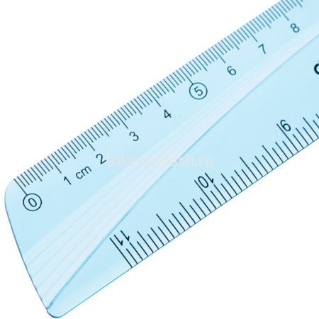 Линейка 20см, прозрачная, пластик, голубая EH10 от магазина "Карандаш"