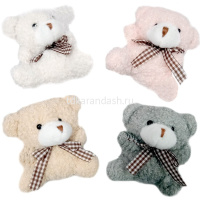 Брелок меховой Медведь с бантом 8,5см 4 цвета KY2286 от магазина "Карандаш"