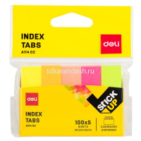 Клейкая закладка бумажная 15х50мм 5 цветов по 100л неон EA11402 от магазина "Карандаш"