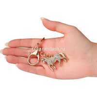 Брелок "Сияющая лошадка" 4,5х6,5 см со стразами, металл Т-2638 от магазина "Карандаш"