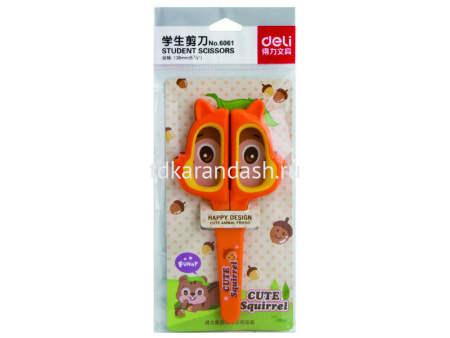 Ножницы детские 13,8см "Happy Cat" сталь, ассорти 6061 от магазина "Карандаш"