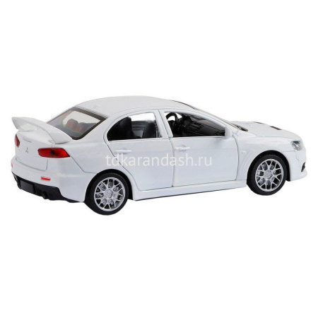 Машина "Mitsubishi Lancer Evolution" белая, инерционная, металл 17,5см (свет, звук, откр.двери) JB12 от магазина "Карандаш"