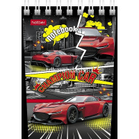 Блокнот А7 40л "Авто чемпион" клетка, на спирали, 6 дизайнов 081181 от магазина "Карандаш"