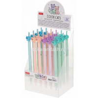 Ручка шариковая "Color cat&apos;s" 0,6мм синяя, автомат, корпус ассорти, чернила soft ink 058665 от магазина "Карандаш"