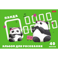 Альбом для рисования А4 40л "Плюшевые панды" на скобе 5 дизайнов 089417 от магазина "Карандаш"