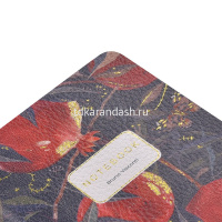 Тетрадь А5 60л линия "Flora. Гранат" прошитый блок, искусственная кожа 7-60-1316/06 от магазина "Карандаш"