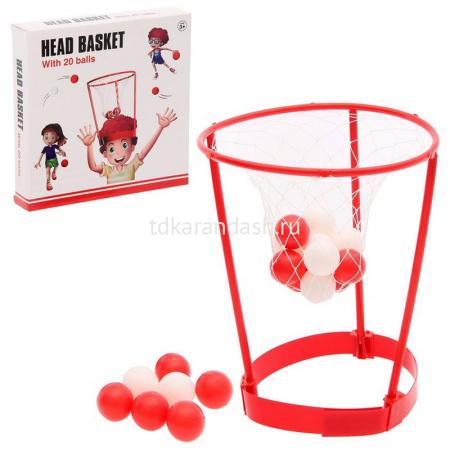 Игра "Поймай мяч" пластик (20 шаров, обруч для головы, сетка) B1491161/801