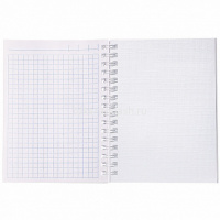 Записная книжка А6 80л клетка на спирали, бумвинил металлик белый 80ЗК6бвВ1гр от магазина "Карандаш"