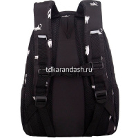 Рюкзак 30х39х20см, 770гр, 3 отделения, 4 кармана, котики на черном, с картхолдером RG-662-1/4 от магазина "Карандаш"