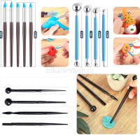 Набор инструментов для моделирования 34шт. металл/дерево в пенале-скрутке Y10785-24 от магазина "Карандаш"