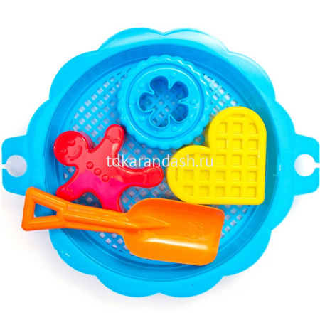 Набор д/песка "Сластена" (сито, 3 формочки, лопатка) 82038 от магазина "Карандаш"