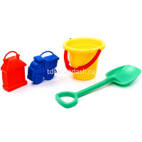 Набор д/песка (ведро, лопатка 48см, формочка-машинка) 25х25х44см ПИ000085 от магазина "Карандаш"