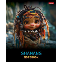 Тетрадь А5 48л клетка "Шаманы" на скобе глянцевая ламинация 5 дизайнов 088374 от магазина "Карандаш"