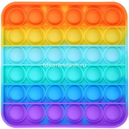Игрушка-антистресс "Pop it" 12,7х12,5см квадрат, разноцветный M-9976