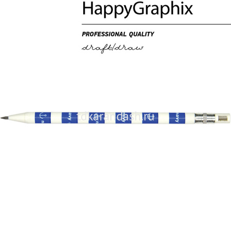 Карандаш цанговый механический "FunGraphix. Морской" 2мм с ластиком, точилкой 21-0041/01 от магазина "Карандаш"