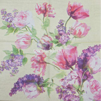 Набор салфеток для декупажа 33х33мм 20шт Цветы Y6782-18 от магазина "Карандаш"