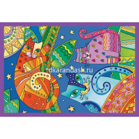 Арт-раскраска-плакат "Космические коты" с игровыми заданиями 1 лист 978-5-8112-6786-6 от магазина "Карандаш"