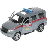 Машина "UAZ Patriot. Росгвардия" серая, инерционная, металл 12см (открывающиеся двери) от магазина "Карандаш"