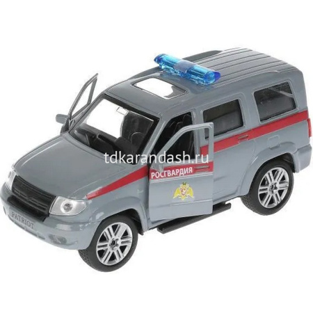 Машина "UAZ Patriot. Росгвардия" серая, инерционная, металл 12см (открывающиеся двери) от магазина "Карандаш"