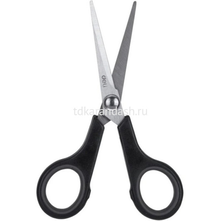 Ножницы 14cм "Deli" сталь, ручки пластик Soft-touch, черные E6005 от магазина "Карандаш"