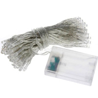 Эл/гирлянда 50 желтых диодов длина 5м, шнур белый, 2 режима (на батарейках) Y10686-24 от магазина "Карандаш"