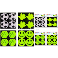 Наклейки светоотражающие "Микс" 1 лист 4шт, размер 1шт 5см, ассорти M-7201 от магазина "Карандаш"