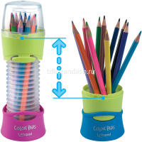 Карандаши 12 цветов трехгранные дерево, в тубусе-подставке 683212 от магазина "Карандаш"