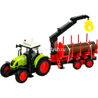 Трактор с прицепом, на батарейках, пластик 17х11х9см (свет, звук) WY900M от магазина "Карандаш"