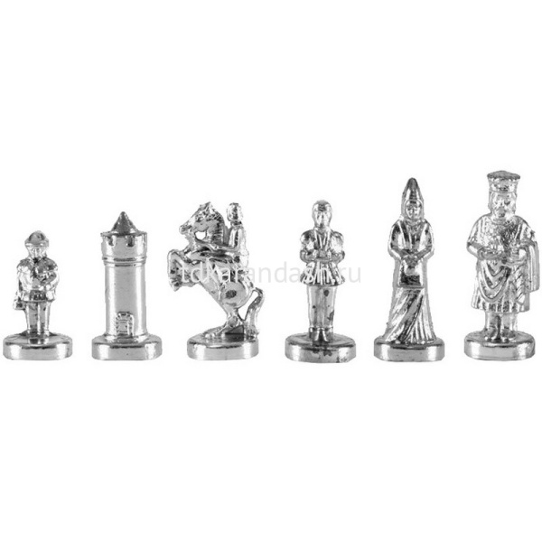 Шахматный набор "Византийская Империя" 20х20см дерево/металл, доска золото (фигуры золото/серебро) от магазина "Карандаш"