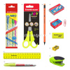 Набор настольный "Mini Desk. Neon Solid" 18,5х10,5х24см 13 предметов, вращающийся, пластик, желтый от магазина "Карандаш"
