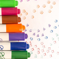 Фломастеры 12 цветов "FunColor" со штампиками, в пластиковом пенале, 2 вида 32-0038 от магазина "Карандаш"