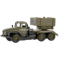 Машина "Урал Град" зеленая, инерционная, металл 12см, свет+звук (открывающиеся двери) CT-1054M от магазина "Карандаш"