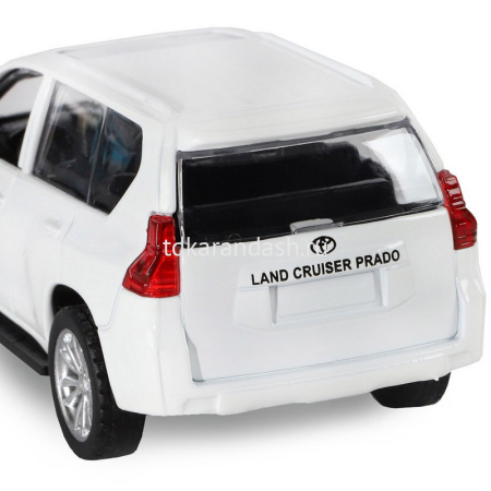Машина "Land Cruiser Prado" белая, инерционная, металл 17,5см (свет, звук, откр.двери) JB1251023 от магазина "Карандаш"