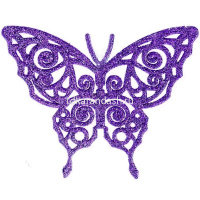 Набор ёлочных украшений 3шт "Бабочка" 10х12см 6 цветов пластик Y3766-16 от магазина "Карандаш"