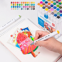 Набор маркеров двусторонних 48 цв, толщина линии 1-7мм в пластиковом пенале 70816-48 от магазина "Карандаш"