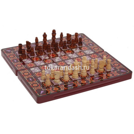 Игра настольная 3 в 1 (шахматы, шашки, нарды) 34х16х5,5см 231295 от магазина "Карандаш"