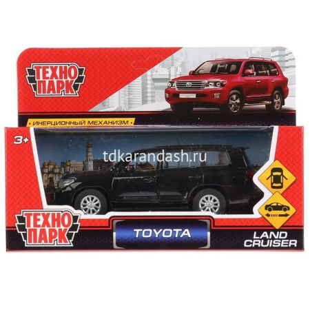 Машина "Toyota Land Cruiser" черная, инерционная, металл 12,5см (открывающиеся двери) CRUISER-BK от магазина "Карандаш"