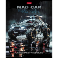 Тетрадь А5 48л клетка "Mad car" на скобе, пластиковая обложка, 5 дизайнов 089963 от магазина "Карандаш"