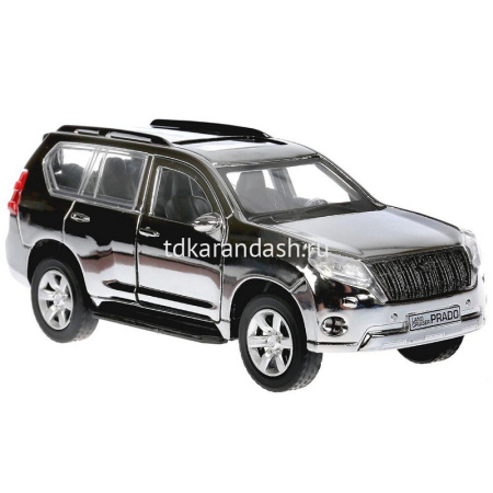 Машина "Toyota Prado" серебристая, инерционная, металл 12см (открывающиеся двери) PRADO-SL-CH от магазина "Карандаш"