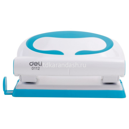 Дырокол 10л 2-отв, d-6мм, с линейкой, пластик, голубой E0112 от магазина "Карандаш"