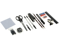 Набор настольный "Виктория" 10х21х13см 14 предметов, пластик, черный 96 от магазина "Карандаш"