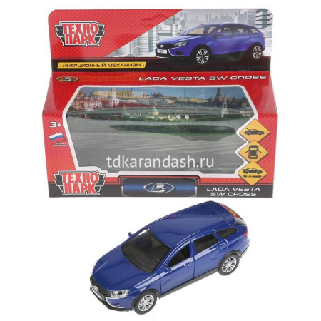 Машина "Lada Vesta SW Cross" синяя, инерционная, металл 12см (открывающиеся двери) VESTA-CROSS-BU от магазина "Карандаш"