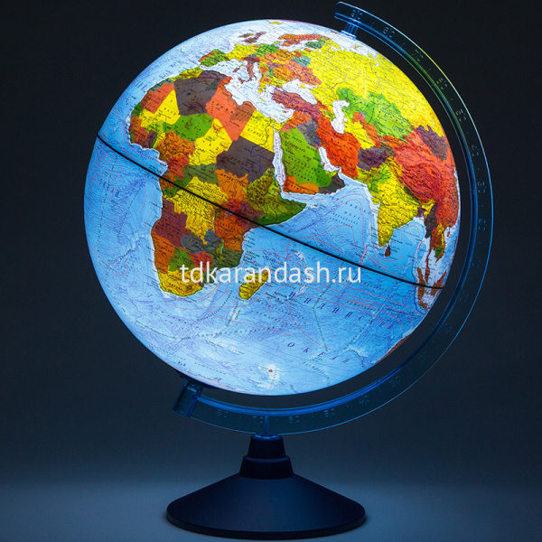 Картинка Глобус 320мм Земли физико-политический, интерактивный, с подсветкой от батареек INT13200289 от магазина "Карандаш" Глобус 320мм Земли физико-политический, интерактивный, с подсветкой от батареек INT13200289 от магазина "Карандаш"