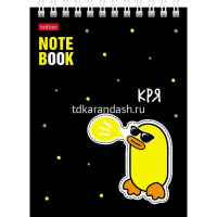 Блокнот А6 40л "Утиные истории" клетка, на спирали УФ-лак 6 дизайнов 080471 от магазина "Карандаш"