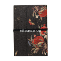 Ежедневник недатированный А5 "Flora. Гранат" 192стр., на резинке, искусственная кожа 3-818/06 от магазина "Карандаш"