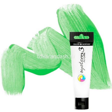 Краска акриловая 59мл флуоресцентный зеленый туба System 3 129059349