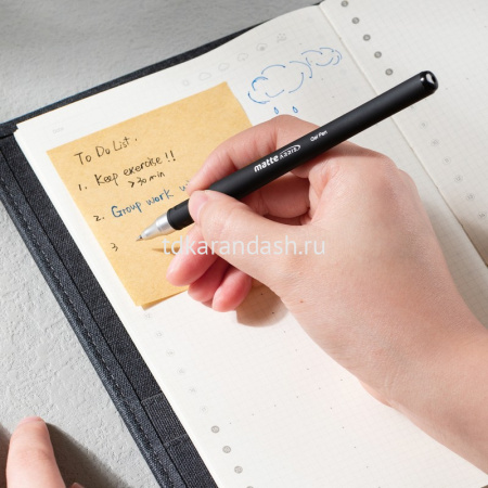 Ручка гелевая "Arris" 0,5мм черная, круглый черный матовый корпус Soft Touch EG64-BK от магазина "Карандаш"