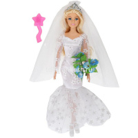 Кукла "София-невеста" 29см с расческой и букетом подвижная, пластик/текстиль 66001W-7-S-BB от магазина "Карандаш"