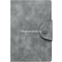 Бизнес-блокнот А5 80л линия, искусственная кожа Soft Touch, цветной срез, на кнопке, 4 цвета от магазина "Карандаш"